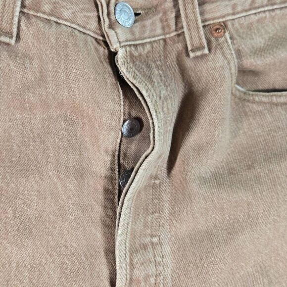 Levis 501 Vintage 90s USA Straight Leg Jeans 33x32 Brown Rare Wash 1994 - Picture 5 of 15